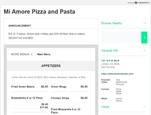 Tablet Screenshot of miamorepizza.com
